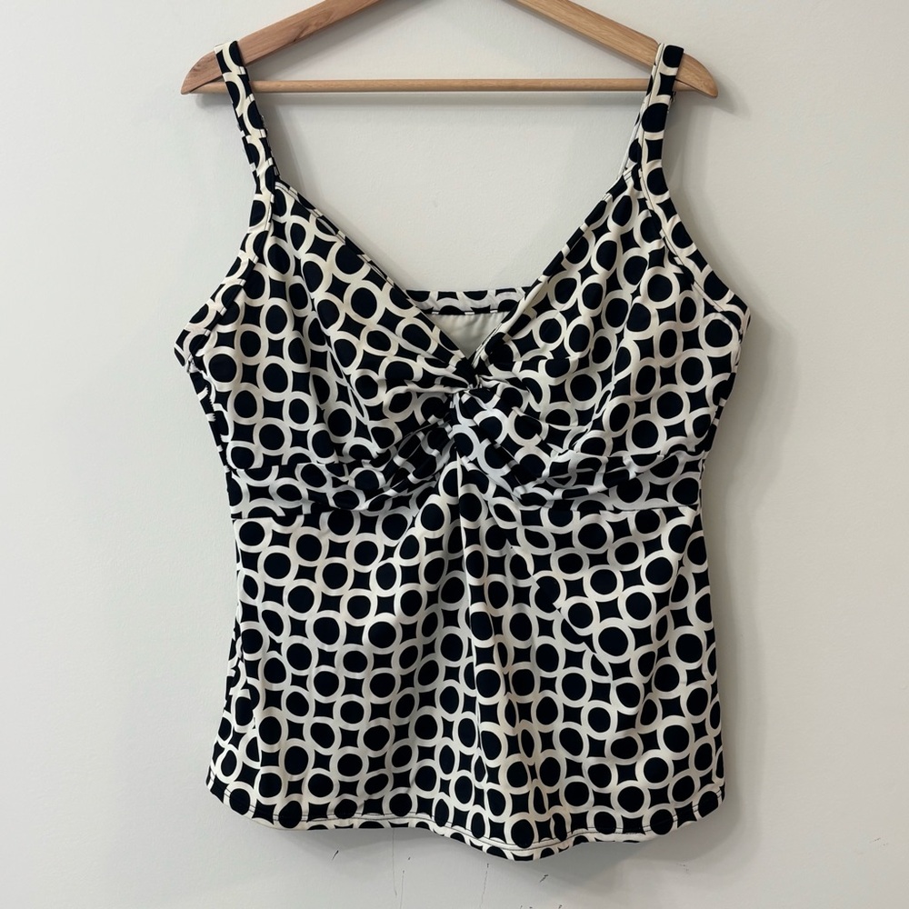 Miraclesuit Roswell Tankini Top Brown Polka Dots 24W